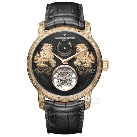 Vacheron Constantin江诗丹顿高级工艺表盘新作——「Traditionnelle Tourbillon Qilin」飞轮腕表 通过传统金雕工艺在表盘上呈现一对中国古代神兽「麒麟」 蕴含着祥瑞幸福的意涵 富贵和好运