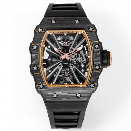 『RICHARDMILLE』里查德米尔金碳纤维RM12-01男士镂空陀飞轮腕表