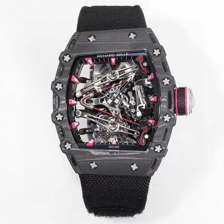 市场天花板 理查米尔男士系列RM38-02粉色主题镂空陀飞轮腕表 （陀飞轮腕表与高尔夫职业球手 Bubba Watson 合作设计）
